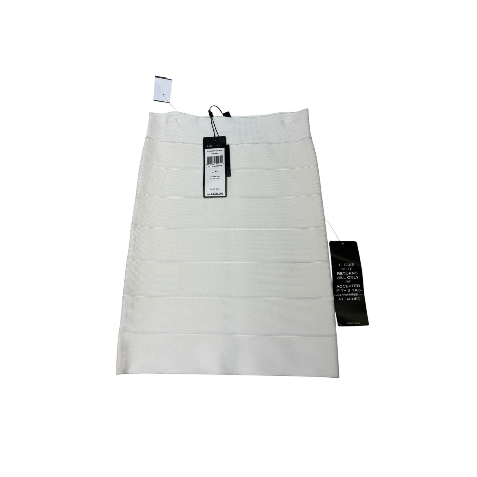 Nwt Bcbgmaxazria Simone Bandage Mini Skirt Gardenia Whit